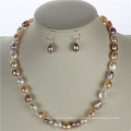 Snh 10mm AAA Mixed Color Natural Real Pearl Jewelry Set